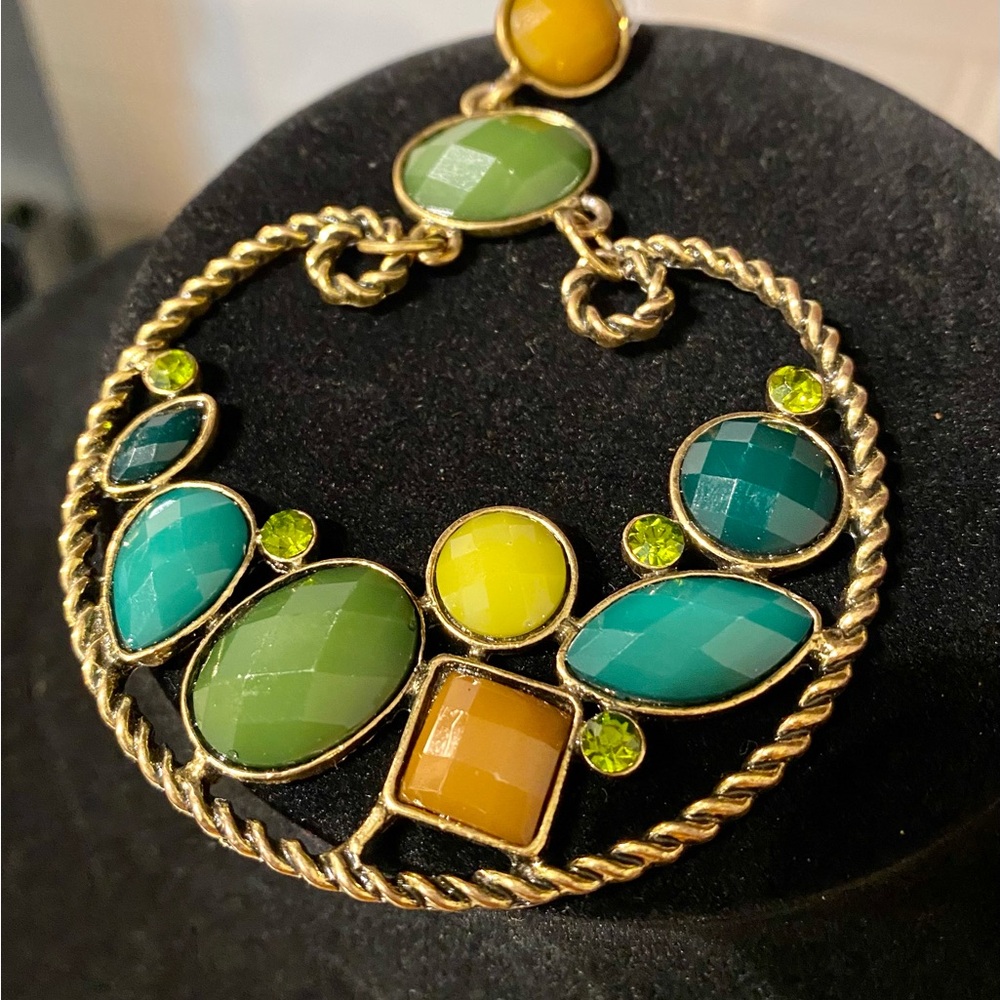 Large Multi-Colored Dangle Hoops. - image 2